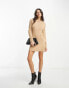 Фото #8 товара & Other Stories knitted mini dress with button detail in beige