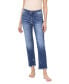 ფოტო #1 პროდუქტის Women's High Rise Slim Raw Hem Straight Jeans