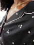 Фото #3 товара Boux Avenue Valentines cherry print revere pyjama top in black