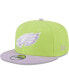 ფოტო #1 პროდუქტის Men's Neon Green, Lavender Philadelphia Eagles Two-Tone Color Pack 9FIFTY Snapback Hat