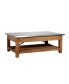 Фото #1 товара Millwork Wood and Zinc Metal Coffee Table with Shelf
