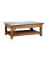 Millwork Wood and Zinc Metal Coffee Table with Shelf