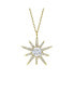 Фото #1 товара Sterling Silver 14k Gold Plated with Cubic Zirconia 10-Point Starburst Pendant Necklace