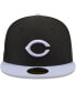 Men's Black Cincinnati Reds Side Patch 59FIFTY Fitted Hat