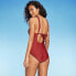 Фото #3 товара Women's Ring Crossover Ruched Full Coverage One Piece Swimsuit - Kona Sol Red XL