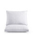 2 Pack Medium Density Goose Feather Gusset Pillows, Standard