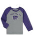 Toddler Boys and Girls Heathered Gray Kansas State Wildcats Long Sleeve Raglan T-shirt