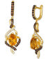 Cinnamon Citrine (2 ct. t.w.) & Diamond (3/4 ct. t.w.) Drop Earrings in 14k Gold
