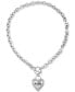 Фото #1 товара GUESS my Sparkly Valentine Logo Heart Pendant 17” Toggle Necklace