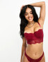 Фото #1 товара ASOS DESIGN Sienna lace padded bandeau bra in burgundy