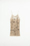 Фото #3 товара Платье из крепа с вышивкой и бусинами ZARA