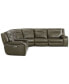 Фото #3 товара Hansley 6-Pc Zero Gravity Leather Sectional with 2 Power Recliners, Created for Macy's
