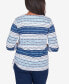 ფოტო #2 პროდუქტის Women's In Full Bloom Spliced Texture Stripe Side Tie Top