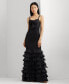 Фото #1 товара Women's Satin Tiered Ruffled Gown