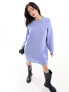 Фото #3 товара ASOS DESIGN knitted jumper mini dress with crew neck in blue