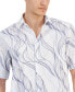 Фото #3 товара Men's Regular-Fit Abstract Wave-Print Button-Down Shirt, Created for Macy's