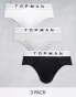 Фото #3 товара Topman 3 pack briefs in black, white and grey marl with white waistbands