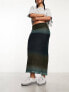 Pimkie mesh column maxi skirt in blue ombre