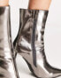 Фото #6 товара Glamorous heeled ankle boots in pewter