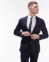 Topman stretch super skinny textured suit jacket in navy