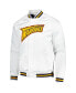 ფოტო #3 პროდუქტის Men's White Golden State Warriors Hardwood Classics Throwback Wordmark Raglan Full-Snap Jacket