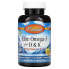 Carlson, Elite Omega-3 с витаминами D и K, натуральный вкус лимона, 60 мягких таблеток