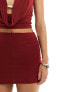 ASOS DESIGN low rise ultra mini skirt in burgundy co-ord