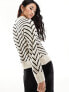 Фото #5 товара Mango chevron stripe jumper in white