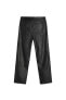 Straight-leg leather trousers