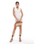 New Look linen button through mini dress in white Белый, 36 - фото #2