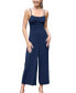 Women's Square Neck Ruched Straight Leg Jumpsuit