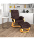 Фото #2 товара Multi-Position Recliner & Ottoman With Swivel Maple Wood Base