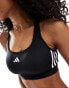 adidas Training Hyperglam mid support sports bra in black