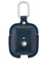 Фото #1 товара Ремешок для часов WITHit Синий Кожаный Чехол для Apple AirPods с Застежкой из Серебристого Металла и Карабином
