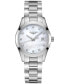 ფოტო #1 პროდუქტის Women's Swiss Conquest Classic Diamond-Accent Stainless Steel Bracelet Watch 34mm