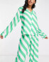 Фото #4 товара ASOS DESIGN mix & match modal stripe pyjama shirt in green & white