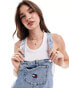 Фото #2 товара Tommy Jeans zip denim mini dress in light wash