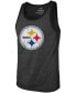 Men's T.J. Watt Heathered Black Pittsburgh Steelers Name Number Tri-Blend Tank Top