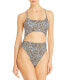 Фото #1 товара Aqua Swim 285047 Leopard Print Cutout One Piece Swimsuit Size XS