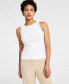 Фото #1 товара Women's Ribbed Grommet-Trim Tank Top, Created for Macy's