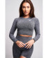 Фото #2 товара Women's Acelle Recycled Long Sleeve Crop Top - Grey Marl