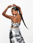 Фото #4 товара Collective the Label Petite bandeau disc sequin crop top co-ord in silver