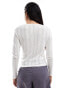 Фото #4 товара Vero Moda pointelle long sleeve top in white