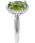 ფოტო #4 პროდუქტის Peridot (5 ct. t.w.) & Diamond (1/4 ct. t.w.) Halo Ring in 14k White Gold