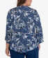 ფოტო #3 პროდუქტის Plus Size Classic Elegant Flower Top with Necklace