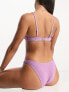 New Look glitter scoop bikini top in lilac