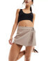 Фото #1 товара Pimkie wrap front buckle detail skort in beige