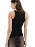 Фото #7 товара Weekday rib fitted tank top in black