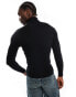 COLLUSION soft knitted roll neck in black