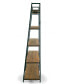 Ailis 71.5" Leaning Etagere Pine Wood Metal Frame Bookcase Five-Shelf Media Tower